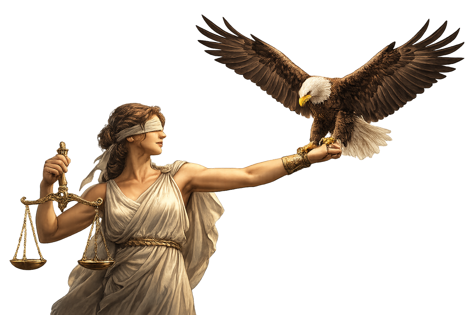 Lady Justice with Bald Eagle